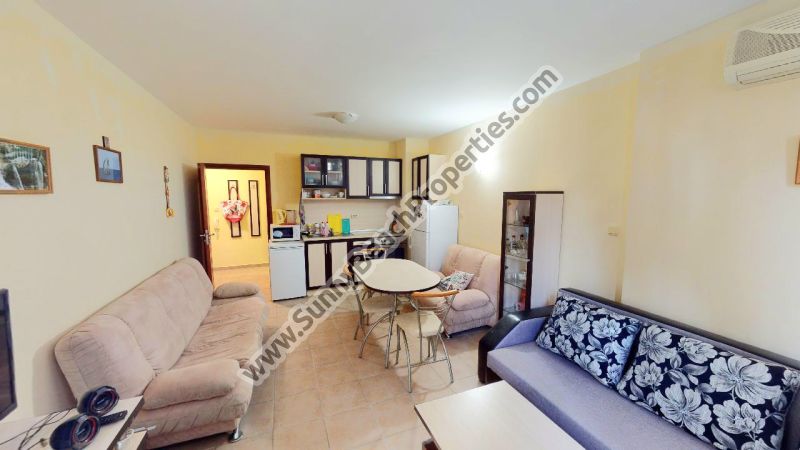Park view spacious furnished 1-bedroom apartment for sale in Summer Dreams 350 m. from the beach in Sunny beach Bulgaria
